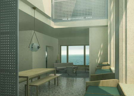 Reimagining Coastal Living with Recycled Glass and Mahogany in a Historic Urban Residence