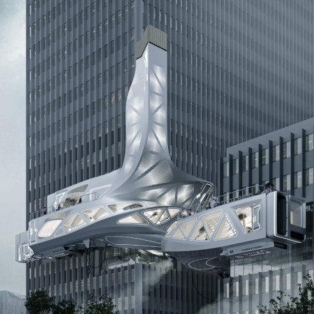 Dynamic Cantilevered Fa&ccedil;ade with High-Performance Glass and Reinforced Structures for Aerospace Research