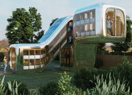 Cross-Laminated Timber Panels and Sustainable Living Redefined in a Multifunctional Urban Dwelling