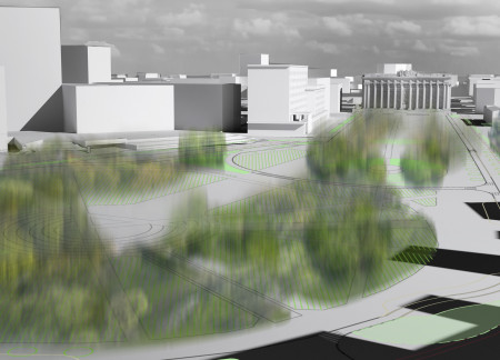 Charred Shingles and Cross-Laminated Timber Framework in a Revitalized Urban Community Space