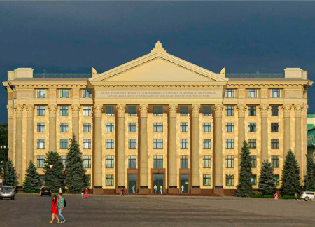 Heritage Inspired Space with Natural Stone and Glass Facade Serving as a Cultural Hub