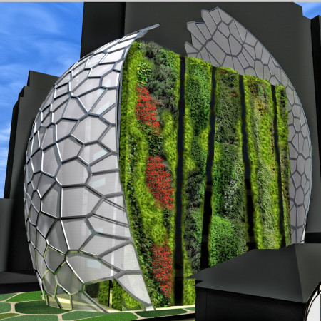 Voronoi Facade with Living Walls Enhancing a Multi-Functional Fashion Community Space