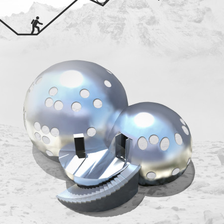 Spherical Form Crafted with Titanium Zinc and Timber Integration for Sustainable Mountain Living