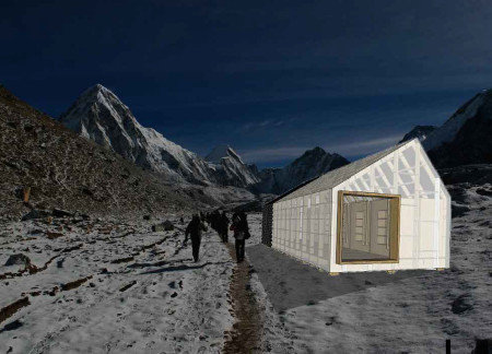 Polycarbonate Panels and Reinforced Timber Framework Create a Flexible Shelter in High-Altitude Terrain