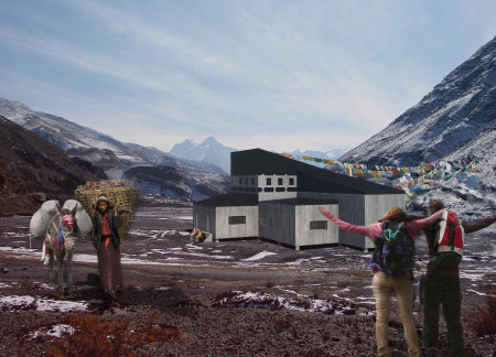 Sustainable Retreat Featuring Galvanized Steel and Natural Wood Integration in Mountainous Terrain