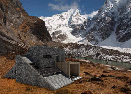 Charred Wooden Shingles and Local Stone Create Resilient Shelter in High-Altitude Terrain
