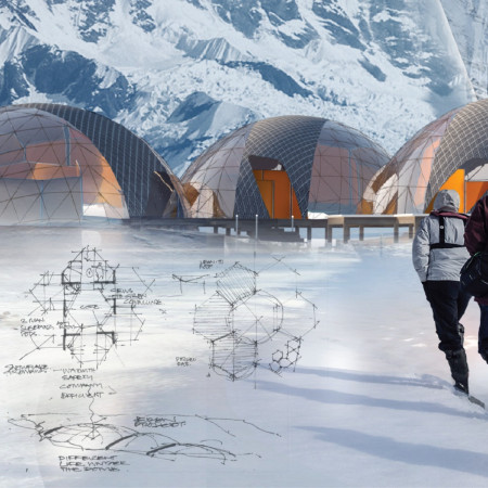 Hexagonal Pods with Etfe Roofing Crafted for High-Altitude Resilience