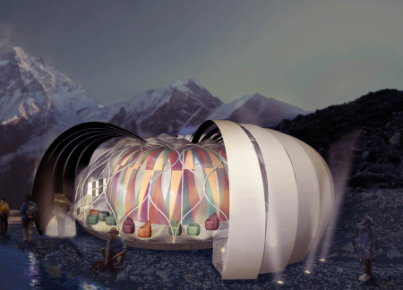 Curvilinear Form and Etfe Envelope Create Sustainable Community Shelter in the Himalayas