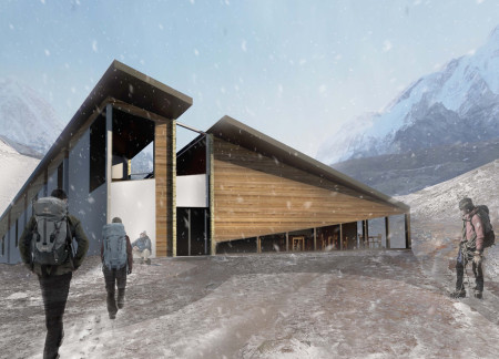 Modular Shelter Featuring Local Timber and Panoramic Glazing for Mountain Climbers