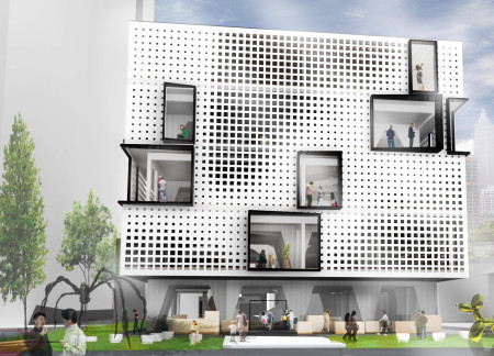 Perforated Facade and Triangular Columns Enhance Community Engagement in Bangkok Fashion Center