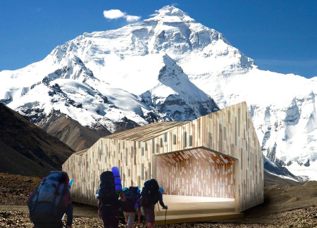 Thinned Wood Construction with Overlapping Roofs in a Sustainable Mountain Habitat