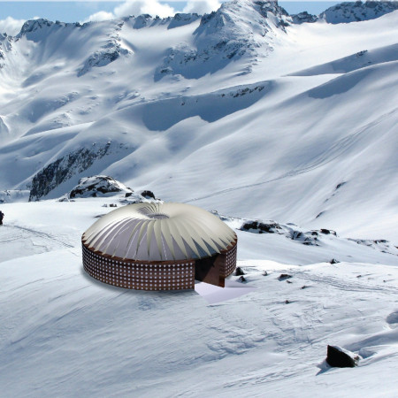 Circular Structure Crafted with Recycled PET Insulation for High-Altitude Shelter