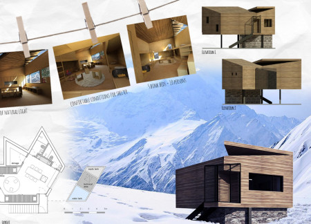 Charred Wooden Shingles and Cross-Laminated Timber Form a Sustainable Mountain Shelter