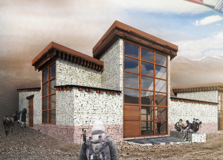 Charred Wooden Shingles and Local Stone Create a Sustainable Shelter for Trekkers