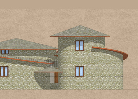 Circular Shelter Constructed with Local Stone and Timber for Mountain Communities