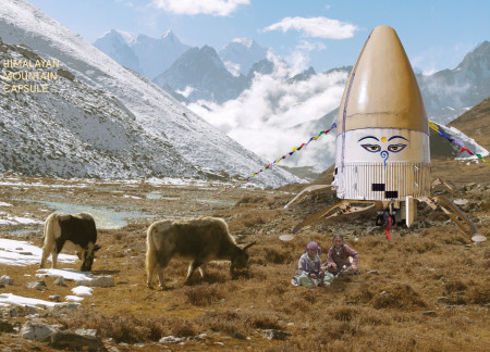 Lightweight Aluminum Capsule with Integrated Solar Panels for High-Altitude Shelter