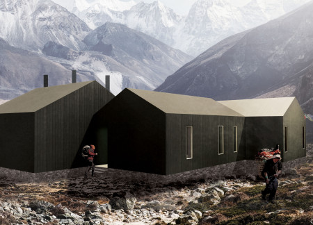 Charred Wooden Shingles and Biogas Systems in a Sustainable Mountain Retreat