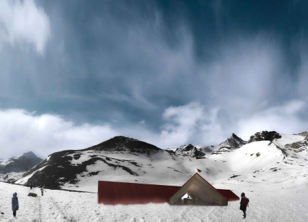 Corten Steel Exteriors and Locally Sourced Timber Define High-Altitude Community Shelter