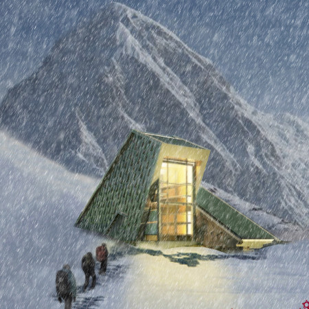 Modular Shelter Crafted from Locally Sourced Tiles and Composite Materials in the Himalayas