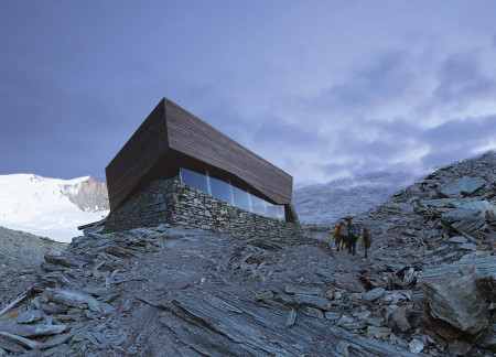 Weather Harvesting Hut Crafted with Cross-Laminated Timber Panels and Charred Wooden Shingles