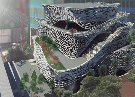 Biomimetic Design with Etfe Facade and Green Terraces Enhancing Community Engagement