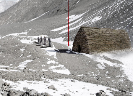 Dry Stone Shelter with Parabolic Roof Designed for Harsh Himalayan Conditions