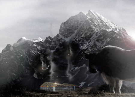 Himalayan Shelter with Vinyl Roofing and Heating Rocks Focused on Community Resilience