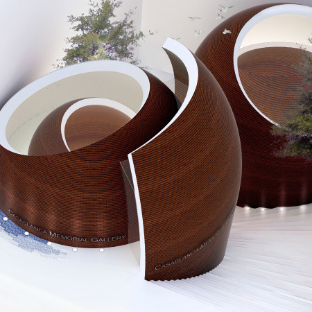 Circular Design Emphasizing Red Brick and Light-Filled Void for Cultural Reflection