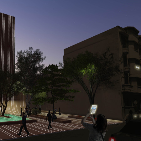 Active Landmarks and Geometric Form Crafted with Glass and Concrete for a Community Library