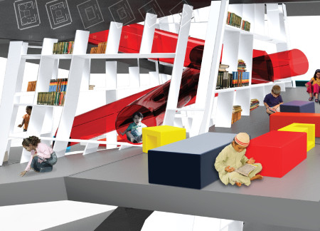 Spiral Form Emphasizing Natural Light Within a Reinforced Concrete Structure for Childhood Literacy