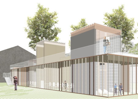 Charred Wooden Shingles and Matte Glass Define a Healing Space for Recovery