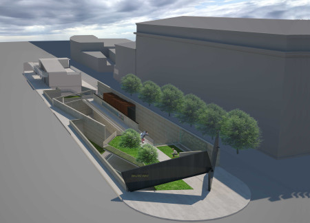 Interlocking Beams of Concrete and Glass Honor Historical Resilience in Baltic Memorial