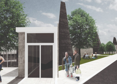 Vertical Expressions of Unity with Biodynamic Concrete and Local Stone in a Commemorative Space