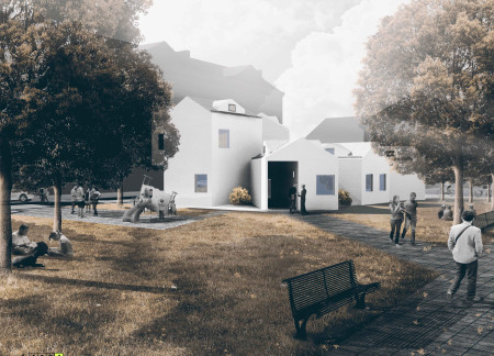 Biophilic Design Using Thermal Bricks and Natural Light for Community Support Spaces