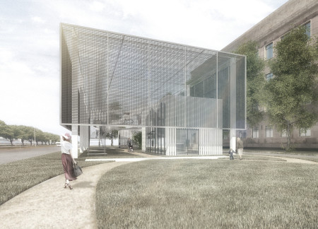 Translucent Glazing and Suspended Wood Structures Enhancing Community Interaction