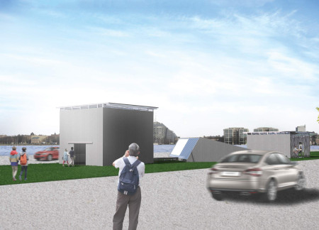 Reflective Pool and Cor-Ten Steel Volumes Commemorate Freedom in a Baltic Memorial