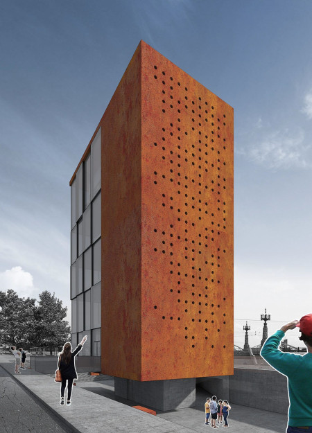 Perforated Steel Facade and Reflective Spaces in a Contemporary Memorial Design