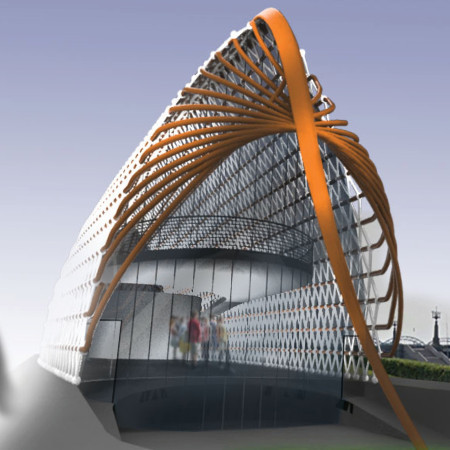 Curvilinear Design Emphasizing Cross-Laminated Timber and Interactive Space for Cultural Commemoration