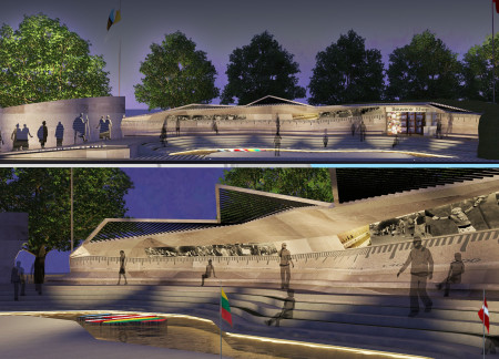 Geothermal Courtyards and Glass Facades in a Sustainable Memorial Context