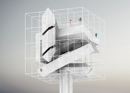 Panoramic Observation Deck Crafted in Reinforced Concrete and Glass with Community-Focused Exhibition Spaces