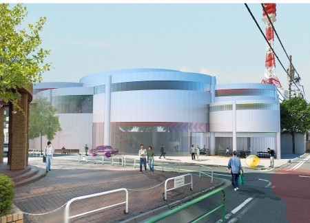 Circular Form Encased in Anodized Aluminum Supporting Community Engagement Through Flexible Spaces