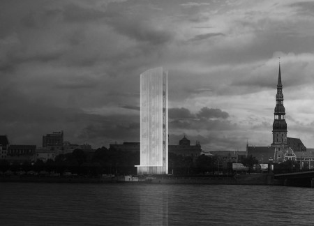 Transparent Glass Facade and Winding Steel Staircase Elevate Waterfront Observation Experience