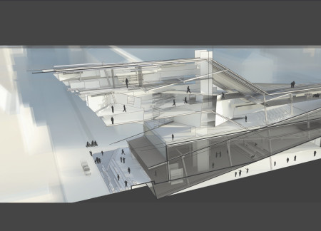 Experience of Space Through Interactive Glass and Steel Framework in a Collaborative Studio Environment