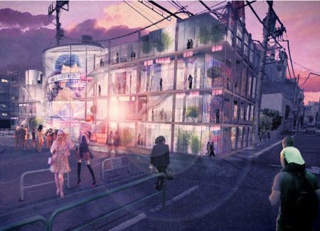 Media Facade and Green Roofs Elevate a Cultural Hub in Tokyo