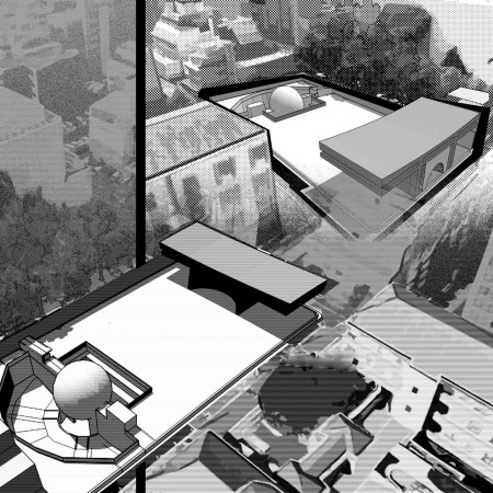 Geodesic Design with Transparency and Flexible Public Spaces Using Sustainable Materials