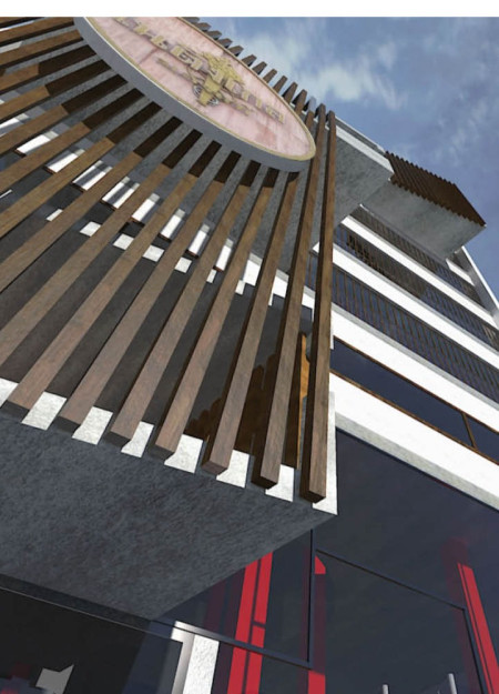 Circular Design Featuring Slatted Wood Facade and Sustainable Materials for Artistic Retreat