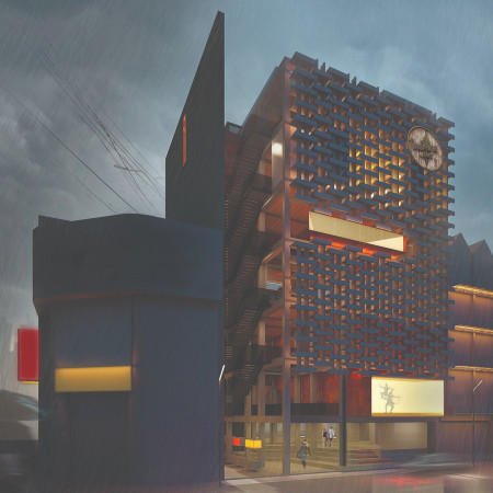 Perforated Corten Steel Facade Enhancing Community Engagement in a Flexible Artistic Retreat