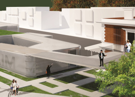 Media Mesh Facade and Biophilic Design in a Sustainable Learning Space