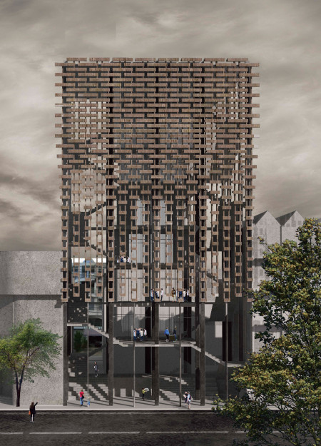 Charred Wooden Shingles and Cross-Laminated Timber Panels Create a Creative Sanctuary in Urban Context