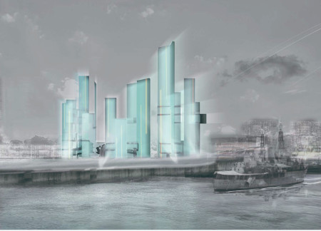 Vertical Structures Crafted from Glass and Steel Highlighting Interactive Spaces Within a Sustainable Urban Environment